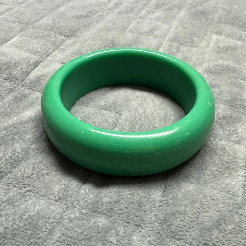 Vintage Plastic Bangle Bracelet, Jade Green, Retro, Boho